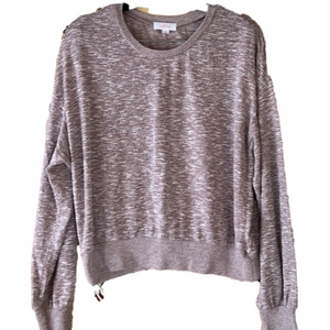 Colsie Sweater, Size XL, Crew neck PTP 24”, Length 22", Light Brown/Maroon (T4)